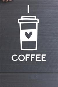 I Love Coffee - Coffee Mug Design Notebook