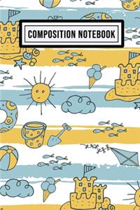 Beach Wide Ruled Composition Notebook