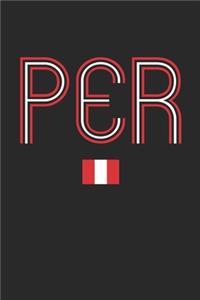 Vintage Peru Notebook - Peru Diary - Retro Peruvian Flag Journal - Peru Gifts