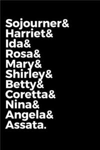 Sojourner & Harriet & Ida & Rosa & Mary & Shirley & Betty & Coretta & Nina & Angela & Assata.