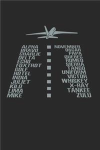 Airplane pilot phonetic alphabet Notebook