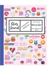Story Journal Composition Notebook Half Unruled Drawing Space Half Wide Ruled Lined