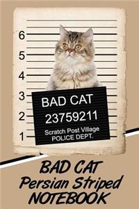 Bad Cat Persian Striped Notebook