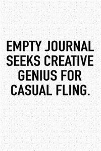 Empty Journal Seeks Creative Genius for Casual Fling