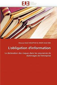 L''obligation d''information