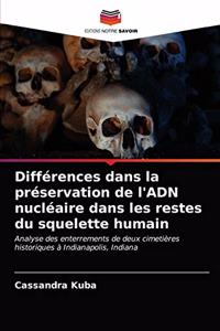 Différences dans la préservation de l'ADN nucléaire dans les restes du squelette humain