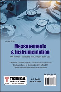 Measurements and Instrumentation for BE Anna University R21CBCS (IV - EEE - EE3403)