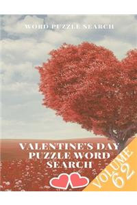 Word Puzzle Search Valentine's Day Puzzle Word Search Volume 62