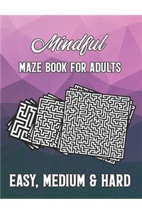 Mindful. -Maze For Adults Easy, Medium & Hard: Tons of Challenge for your Brain!. -Large Print