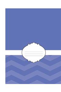 Girly Blue & White Chevron School Composition Lined Notebook