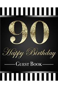 90 Happy Birthday Guest Book