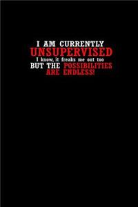 I Am Currently Unsupervised. I Know, it Freaks Me out Too. But The Possibilities Are Endless.