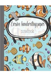 Cursive handwriting paper notebook