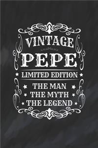 Vintage Pepe Limited Edition The Man Myth The Legend