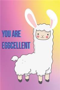 You Are Eggcellent Llama No Drama Cracking Lined Journal Notebook for Creative Journaling a Cracking Easter Gift for Somebunny