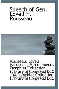 Speech of Gen. Lovell H. Rousseau
