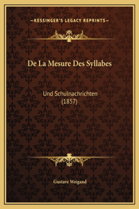 De La Mesure Des Syllabes
