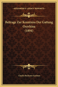 Beitrage Zur Kenntniss Der Gattung Oxyrhina (1894)