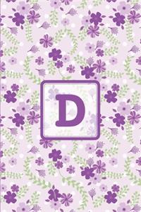 D: Initial Monogram Letter D College Ruled Notebook. Personalized Medium Lined Journal & Diary for Writing & Note Taking for Girls, Boys, Men and Women