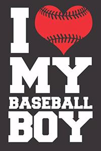 I Love My Baseball Boy: 6x9 inch - lined - ruled paper - notebook - notes