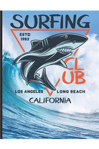 Surfing Club ESTD 1983 Los Angeles Long Beach California