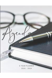 2020-2024 Five Year Planner Monthly Calendar Agenda Goals Schedule Organizer