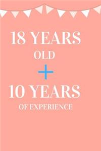18 Years Old + 10 Years of Experience