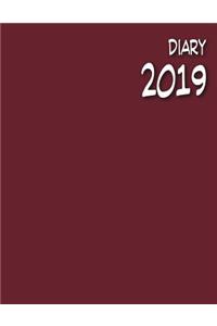 Diary 2019: Diary 2019: Maroon Diary 2019 - Week on Two Pages - Large 8.5 x 11 Diary - 2019 & 2020 Calendars, Forward Year Planners & Key Dates & Holidays