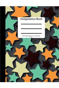 Composition Book 100 Sheet/200 Pages 8.5 X 11 In.-Wide Ruled-Stars