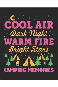 Cool Air Dark Night Warm Fire Bright Stars Camping Memories