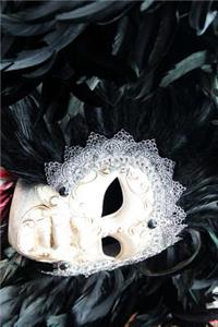 Venice Carnival Mask with Black Feathers Journal
