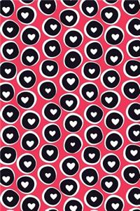 Bullet Journal Notebook Hearts in Circles Pattern 3