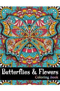 Butterflies And Flowers Coloring Book