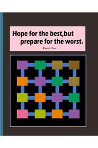 Hope for the best, but prepare for the worst.