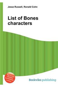 List of Bones Characters