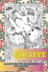 Malbücher für Erwachsene für Frauen - Big Print - Tiere - Giraffe