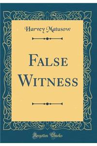False Witness (Classic Reprint)