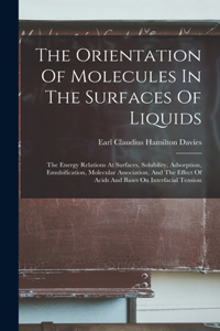 Orientation Of Molecules In The Surfaces Of Liquids