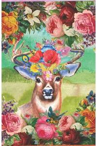 Boho Floral Stag Journal