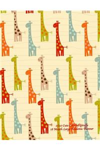 2020 Cute Colorful Giraffe 18 Month Large Academic Planner