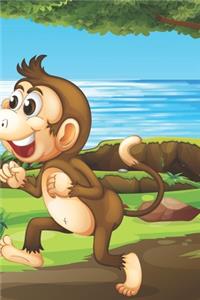 Running Monkey in the Jungle - Blank Lined Notebook