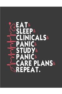 Eat Sleep Clinicals Panic Study Care Plans Repeat