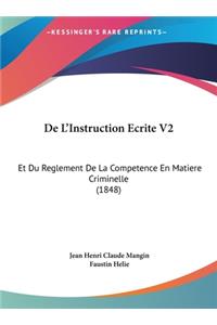 de l'Instruction Ecrite V2