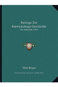Beitrage Zur Entwickelungs-Geschichte