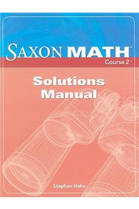 Saxon Math Course 2 Solutions Manual