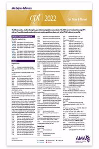 CPT Express Reference Coding Card 2022: Ear, Nose & Throat
