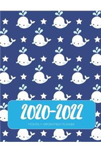 2020-2022 Three 3 Year Planner Whales Monthly Calendar Gratitude Agenda Schedule Organizer