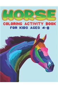 Horse Coloring Activity Book for Kids Ages 4-8