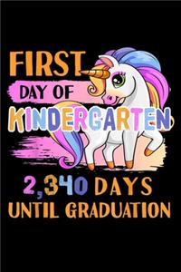 first day kindergarten 2,340 days until graduation