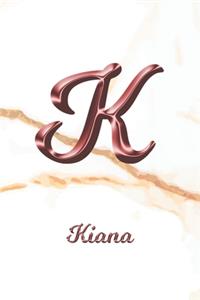 Kiana: Sketchbook - Blank Imaginative Sketch Book Paper - Letter K Rose Gold White Marble Pink Effect Cover - Teach & Practice Drawing for Experienced & As